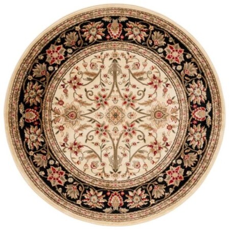 Safavieh 11 x 15 ft. Lyndhurst 212B Power Loomed Round Area Rug; Ivory & Black LNH212B-1115